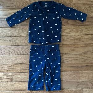 🐘 CARTER’S matching Set - Blue elephants top & pants 3 months boy girl baby